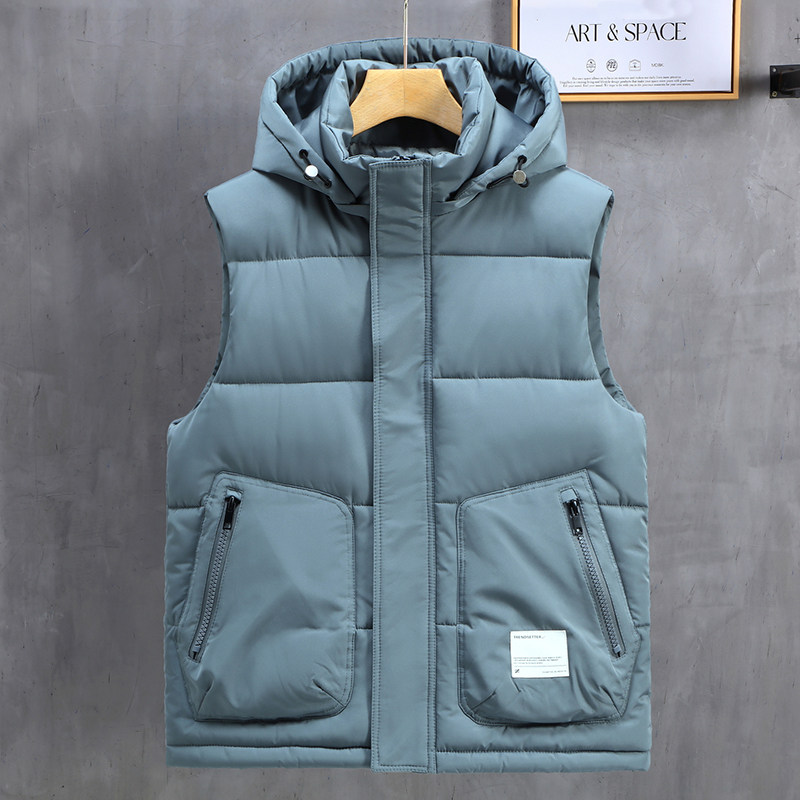 高品质好面料L-6XL帽子可拆冬季加厚羽绒棉马甲男M188-P65,男装背心/马甲,星座1310