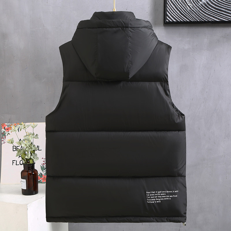 大码M-5XL2023男士秋冬新款休闲纯色连帽棉马甲大码外套808-P60,男装背心/马甲,星座1310