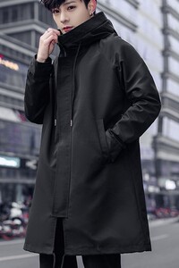 22新款中长款风衣春秋季男士宽松韩版 加棉+10元 XZ1310-1903-P90图片