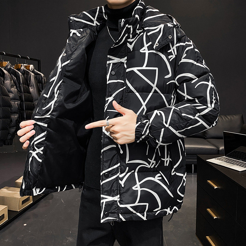 2023冬季新款韩版潮流加厚保暖短款休闲连帽棉服外套上衣8822-P65，男装棉衣，星座1310