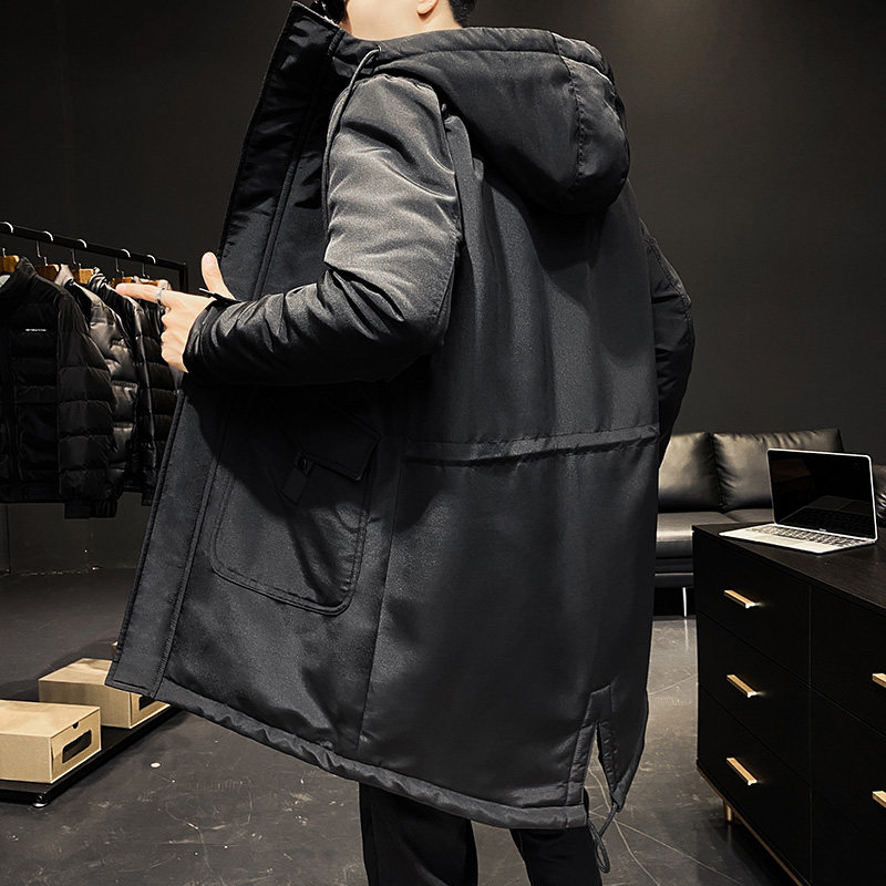M-5XL冬季大码棉衣男加棉加绒纯色风衣外套保暖连帽棉服8823-P85,男装棉衣,星座1310