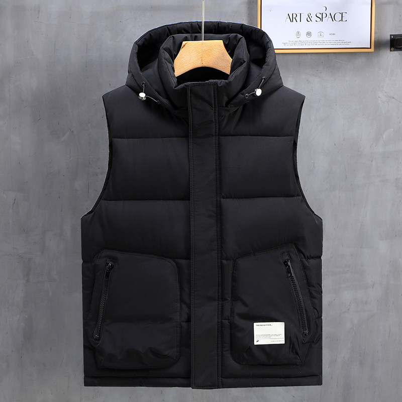 高品质 好面料 L-6XL 帽子可拆 冬季加厚羽绒棉马甲男 M188-P65图片