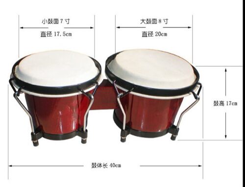 手鼓红色6寸邦戈鼓奥尔夫乐器