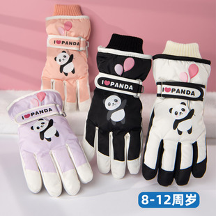 滑雪儿童手套冬季保暖加绒加厚可爱卡通男女孩防风防水防寒中大童