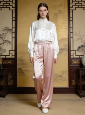 【拾光·追忆】春夏新中式国风女高级感气质高端醋酸女窄版直筒裤