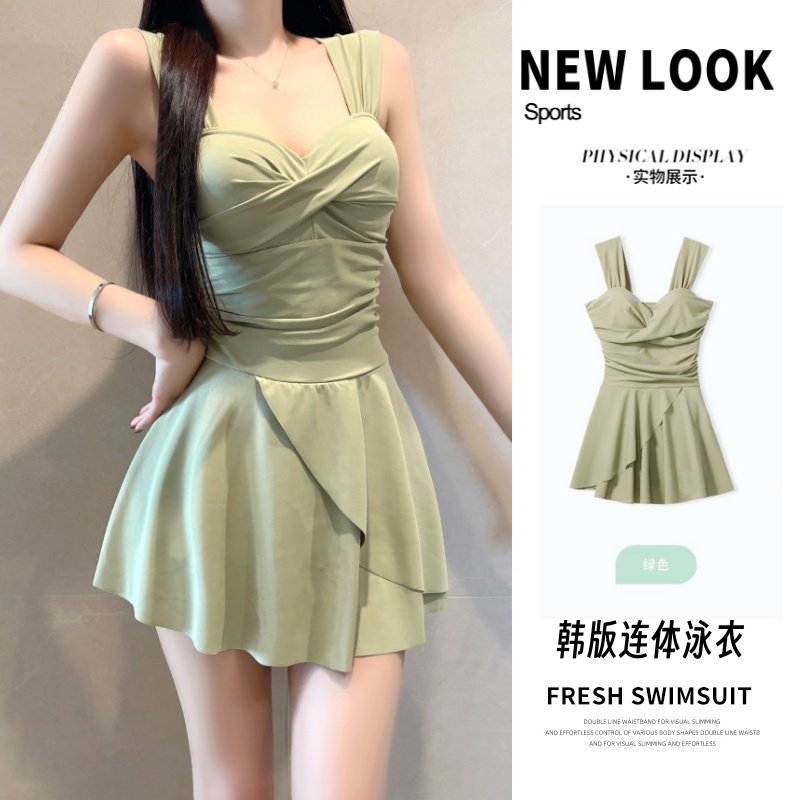 泳衣女裙式连体钢托聚拢气质时尚显瘦超仙ins甜美少女纯欲风泳装