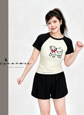泳衣女款高级感甜美运动大码分体