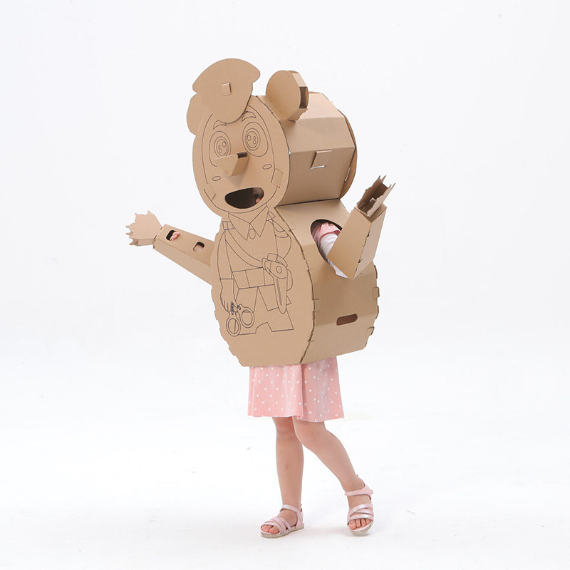 熊猫幼儿园手工儿童动物服装创意环保时装秀diy材料表演走秀道具