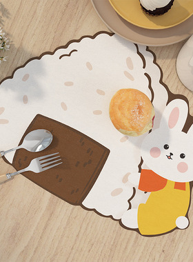 卡通可爱风皮革餐盘垫杯垫现代简约不规则桌垫防油防烫异形餐垫子