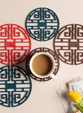 祥纹中国风国潮隔热垫餐垫防烫家用复古餐桌碗垫菜盘垫防滑垫杯垫