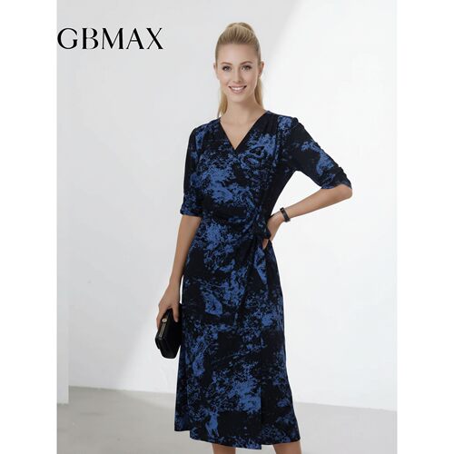 GBMAX印花包臀收腰连衣裙女2026