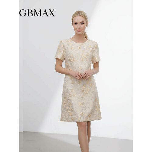 GBMAX国风刺绣提花重工连衣裙女