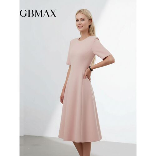 GBMAX意奢法式粉色短袖连衣裙女