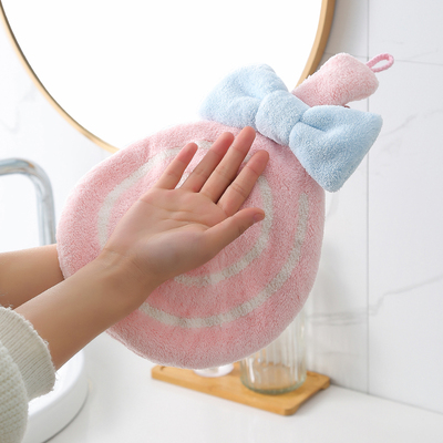 可挂式擦手巾可爱超强吸水加厚厨房儿童搽手帕抹手布插手毛巾洗手