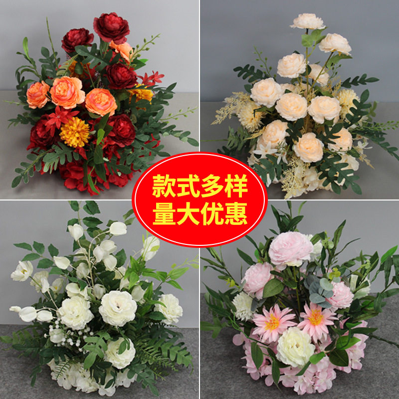 森系路引花婚庆仿真花艺桌摆花盆花婚礼舞台T台布置迎宾区装饰花