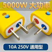 加强版 可旋转插头二脚国标转动通用型一体纯铜大功率限位按钮