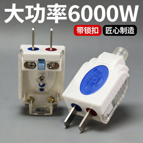 固定锁翻盖旋转纯铜二脚插头