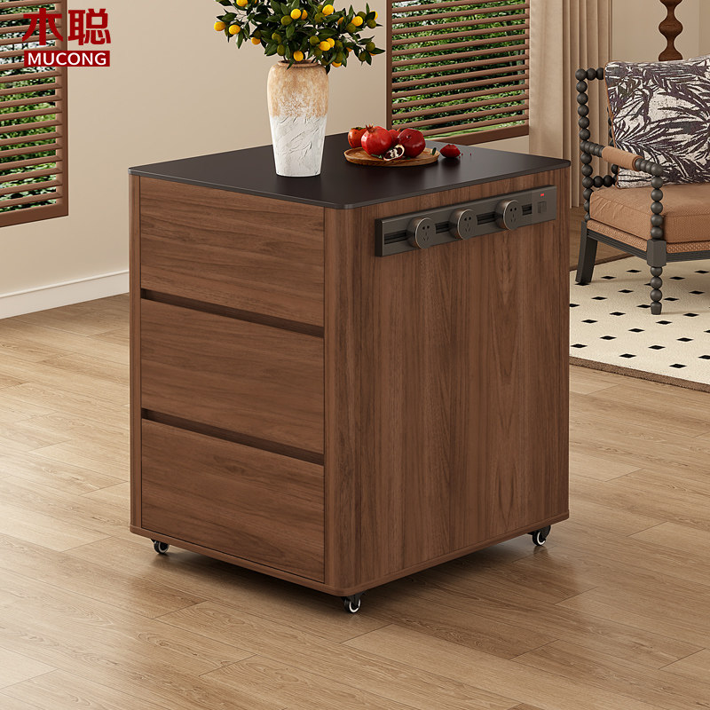 中古风岩板岛台柜可移动单独家用窄倒台餐桌柜微波炉电器柜E77,住宅家具,岛台,淘宝优惠券,粉丝福利购,淘宝优惠卷