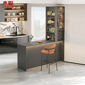 轻奢酒柜吧台隔断餐边柜一体餐桌置物架厨房家用岛台小户型4G330