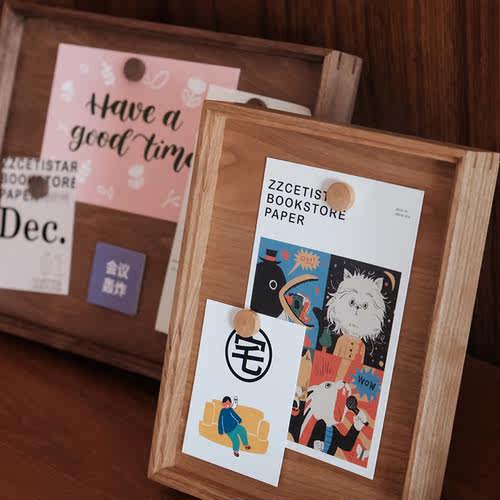 樱桃木diy创意收纳摆台相框