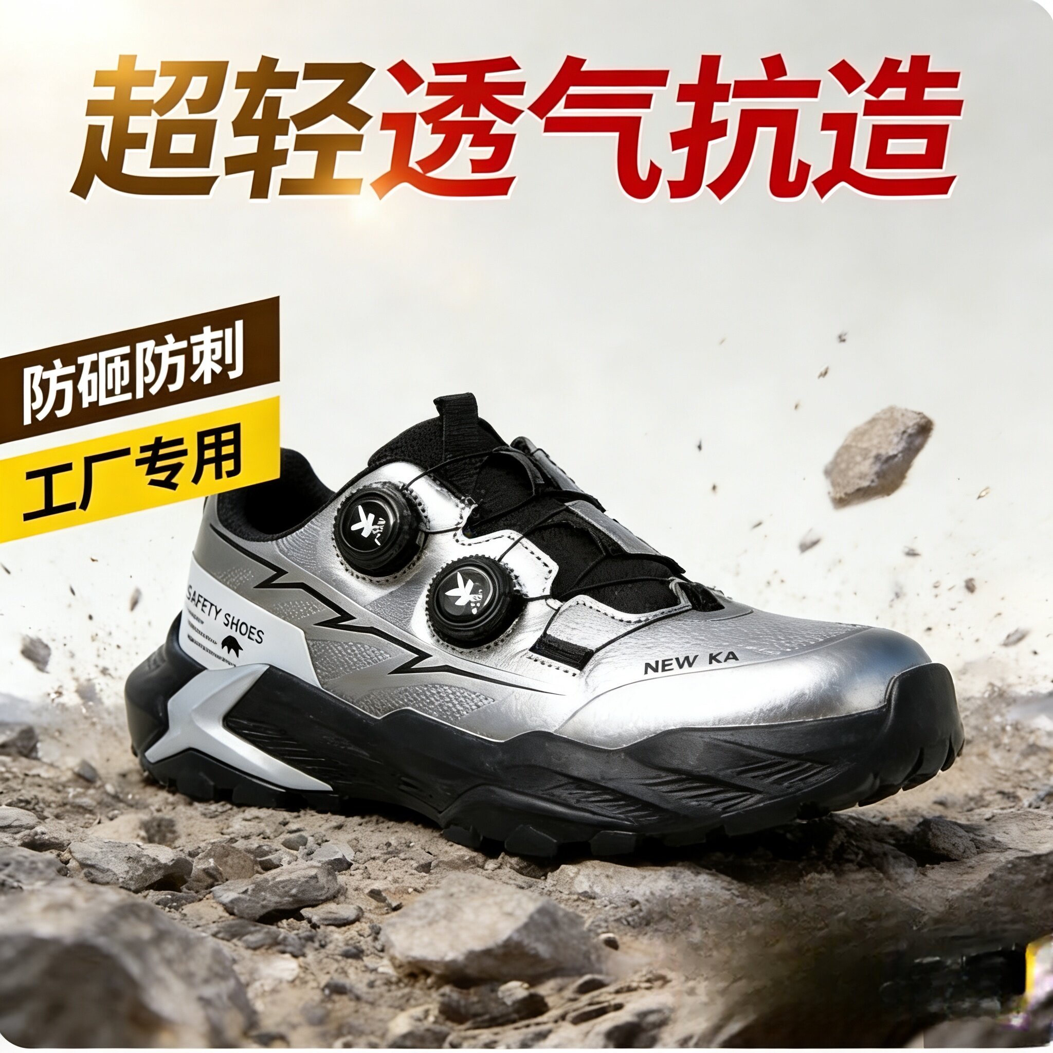 劳保鞋男款士防砸防刺穿工作轻便夏季钢头透气防水工地软底男鞋子