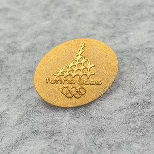 2006年意大利都灵冬奥会徽章美国意大利双旗徽章 冬奥会徽章收藏