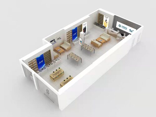 效果图华为荣耀移动电信手机体验专卖店效果图制做手机店面效果图