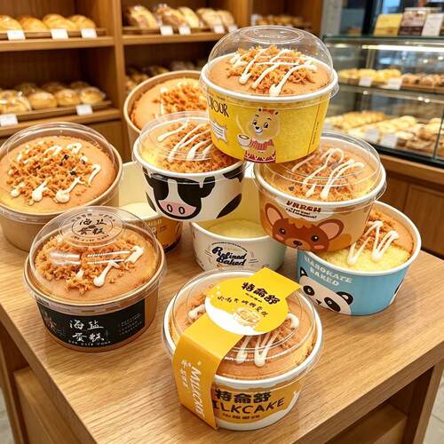 5寸戚风蛋糕纸碗耐烤食品级密封
