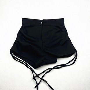 黑色短裤女爵士舞女团新款韩版高腰包臀弹力百搭辣妹风系带热裤女
