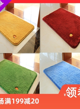 定制加厚纯色金黄风水门厅地垫 绿色 灰色防滑吸水脚垫客厅大地毯