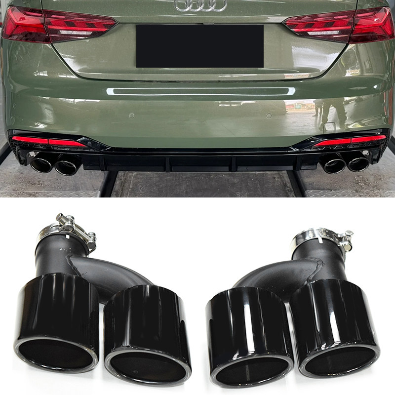 适用于奥迪A4A5A6A7L升级S4S5S6S7四出不锈钢碳纤尾喉尾嘴排气管