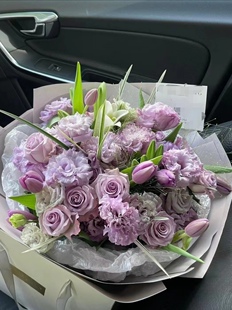 延吉市同城鲜花速递520七夕情人节海洋之歌玫瑰洛神玫瑰花束龙井