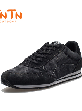TNTN韩版户外春夏新品水洗牛仔透气旅游男女运动旅游阿甘休闲跑鞋