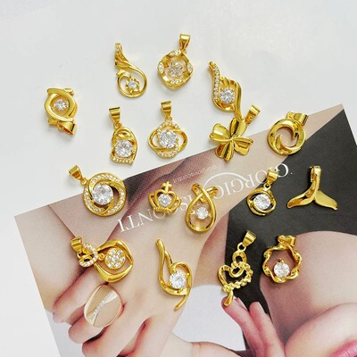 18K黄金吊坠女款黄金项链单坠单颗不含链Au750黄金锁骨链单独坠