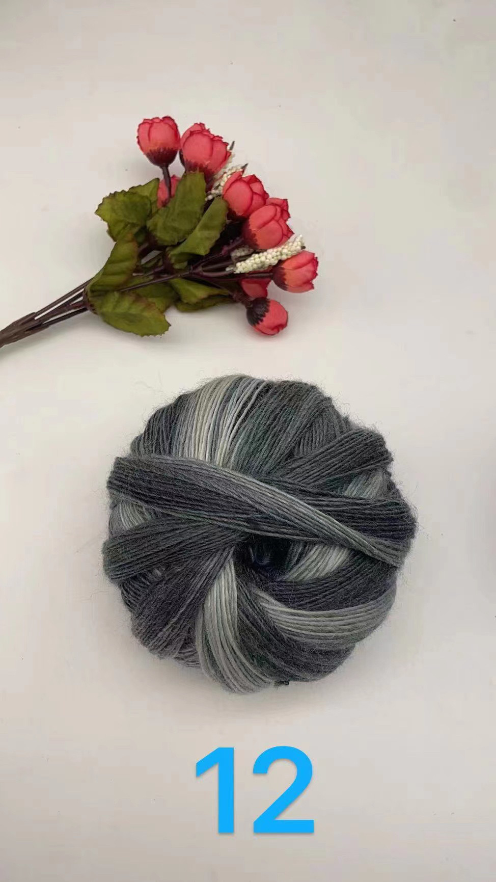 彩虹长段染羊毛线渐变色手编细毛线勾针披肩毛线 diy细线魔球