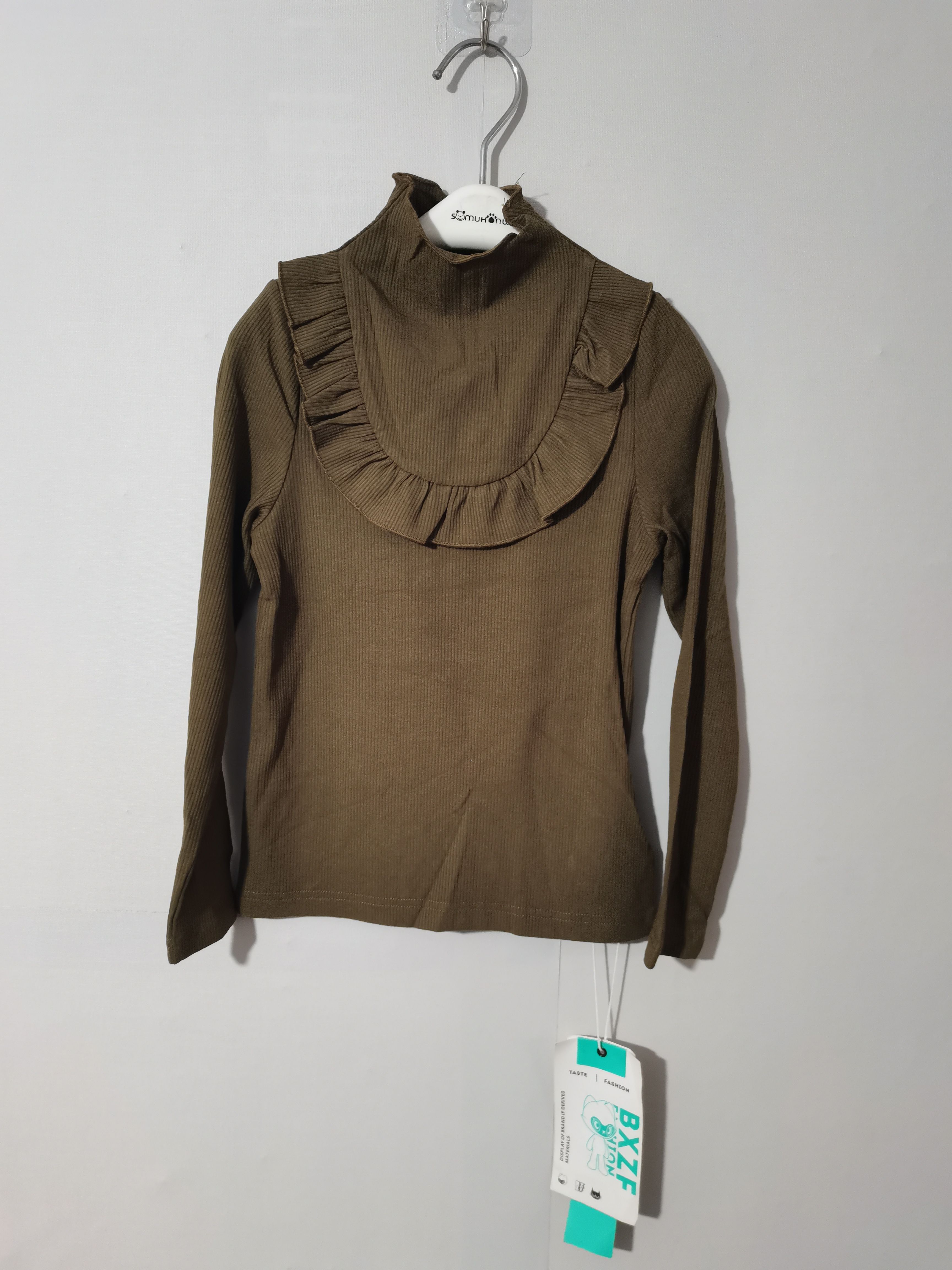 110-150码小资范BXZF童装女童打底衫春季半高领长袖上衣清仓女孩