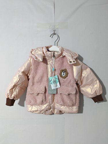 80-100码钓鱼猫品牌清仓女童羽绒服儿童羽绒服薄款90白鸭绒