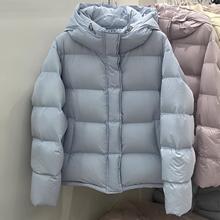2025冬新款加厚95白鸭绒羽绒服女磁吸扣泡芙连帽短款韩版宽松潮