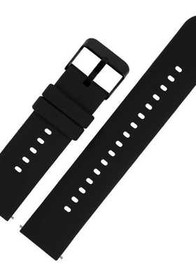 22mm纯色黑色硅胶表带适用华为GT2手表表带Watch3腕带手表带20MM