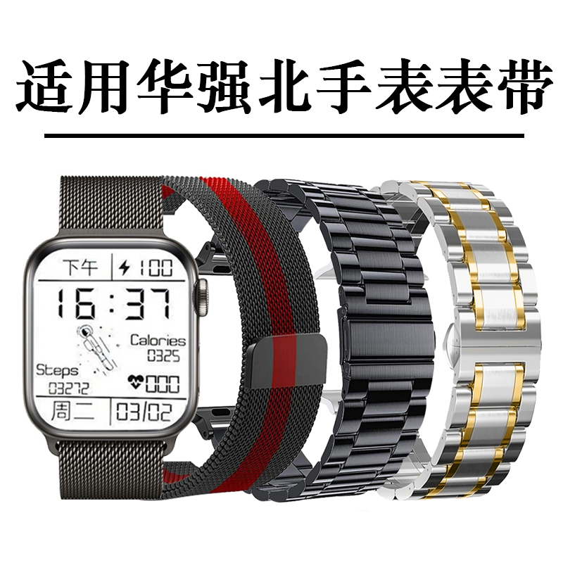 通用华强北新款s7表带智能手表watch6pro米兰DT7max钢带44mm plus-封面