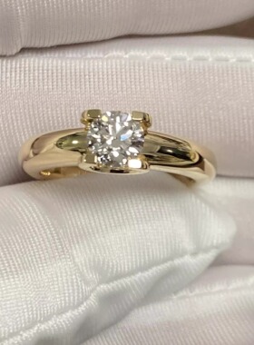 牛头款式培育钻戒指18K订婚定制