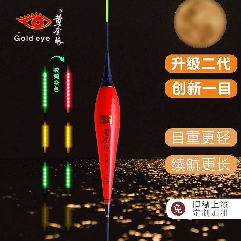 黄金眼浮漂2025一目咬钩变色电子漂LED硬尾鱼漂日夜两用夜光漂,户外/登山/野营/旅行用品,浮漂,淘宝优惠券,粉丝福利购,淘宝优惠卷