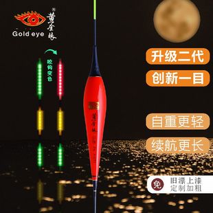 黄金眼浮漂2025一目咬钩变色电子漂LED硬尾鱼漂日夜两用夜光漂