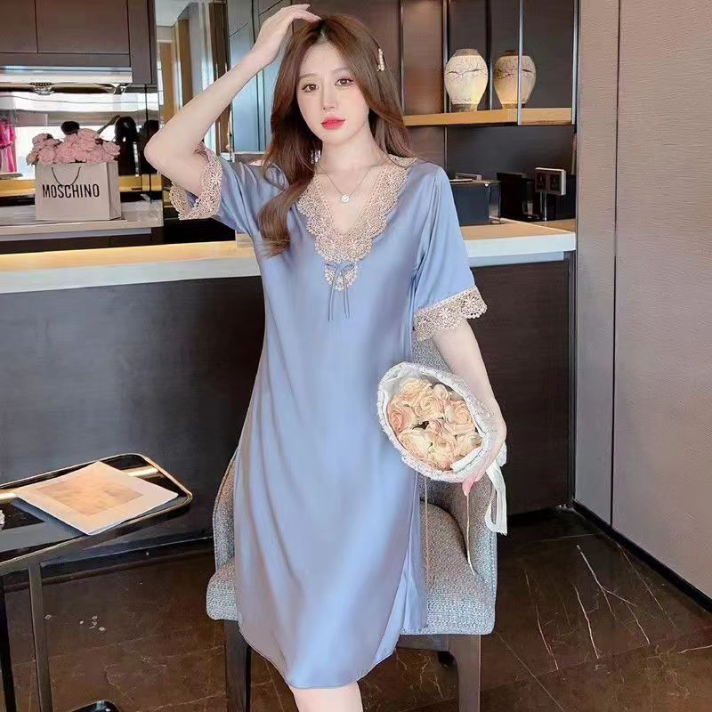 冰丝睡裙妈妈性感短袖网红春夏季