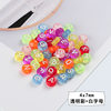 4*7mm flat round transparent color base+white letters about 50