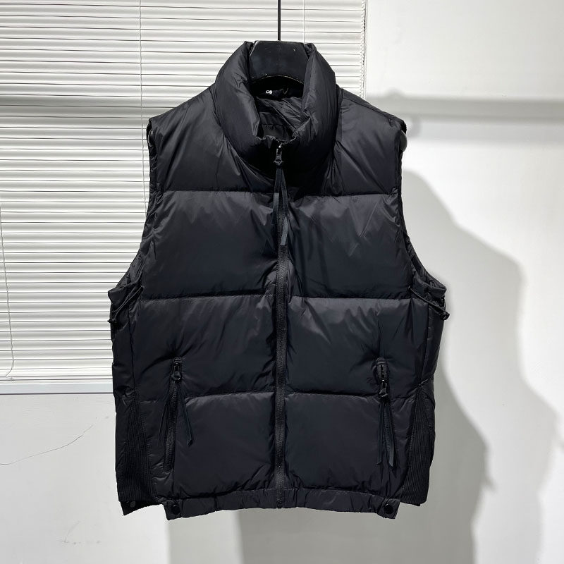 冬季原创暗黑潮牌时尚下摆开衩拼接加厚羽绒马甲男韩版百搭羽绒服