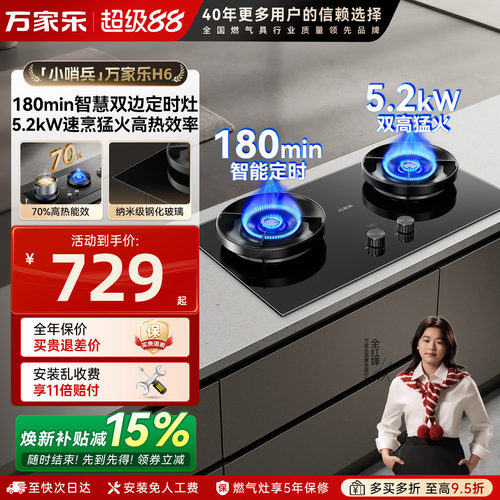 万家乐H6定时燃气灶双灶