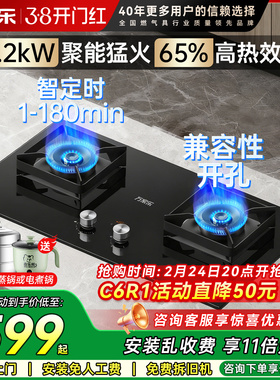 万家乐C6R1燃气灶双灶定时嵌入式天然液化气灶台煤气AY8灶具家用