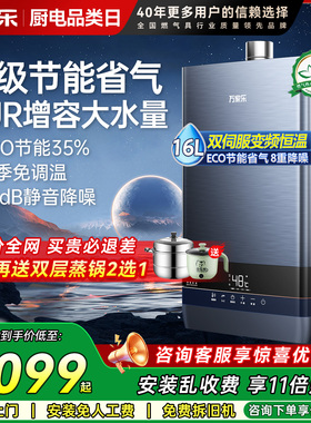 万家乐RS6燃气热水器13L家用一级节能双伺服T6S恒温8天然气16升