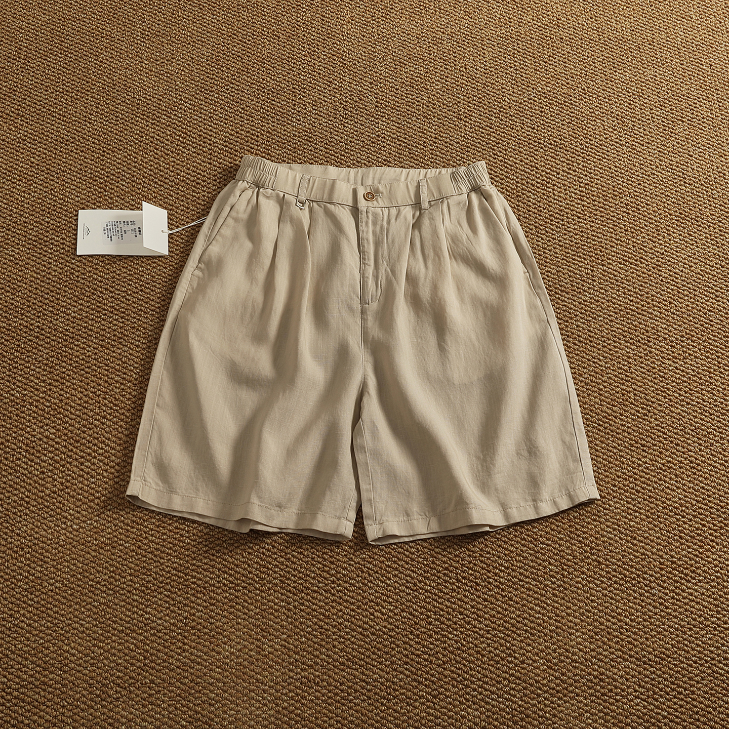 亚麻天丝混纺夏季凉爽宽松短裤男